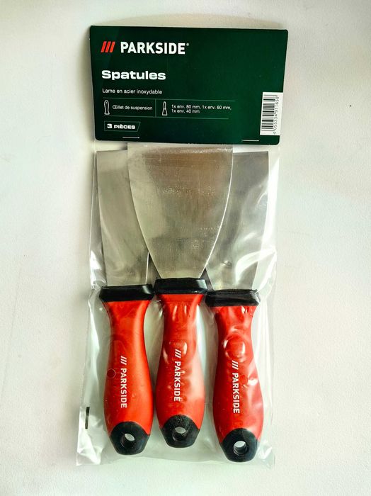 Parkside zestaw szpachelek, szpachle do gipsowanie ścian, narożników