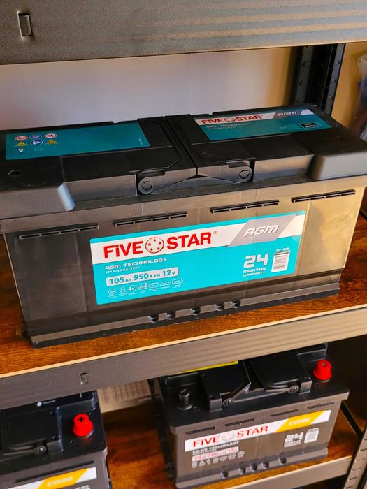 Akumulator 105Ah 950A 12V FIVE STAR AGM Stary-Stop Nowy Gwarancja