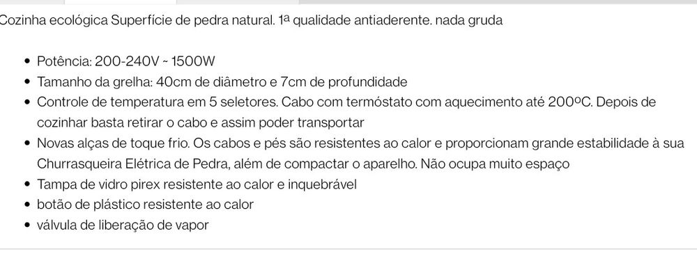 Panela grill elétrico 40cm novo