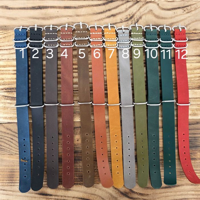 Ремінець з натуральної шкіри NATO Strap Zulu для годинника 22мм Tissot