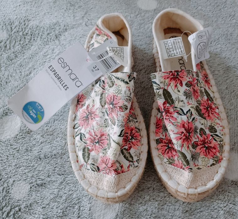Buty damskie espadryle kwiaty kwiatowe łąka esmara 37 Lidl