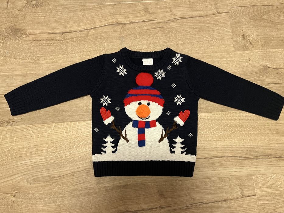 Sweter świąteczny F&F, światełko LED, rozm. 98 cm
