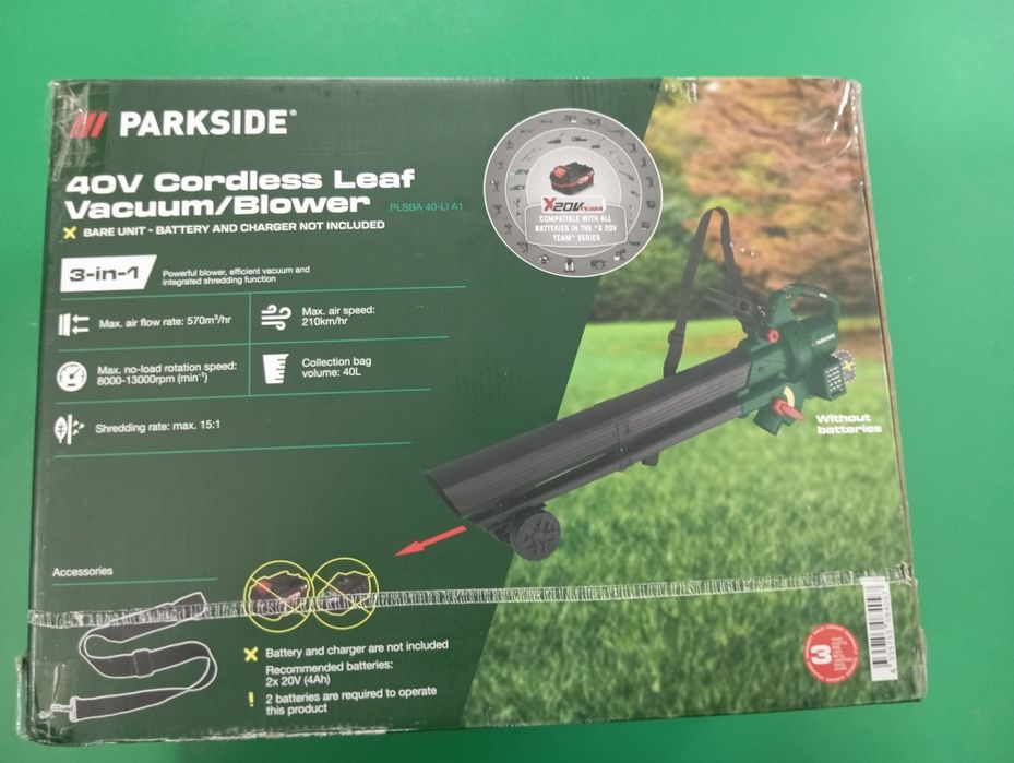 PARKSIDE Акумуляторний пилосос / повітродувка для листя PLSBA 40-Li A1