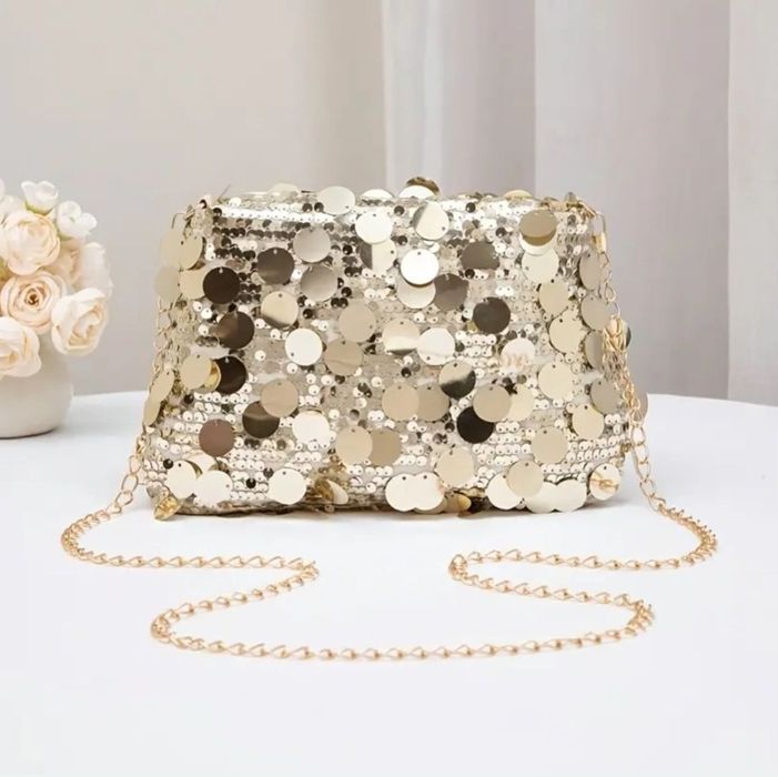 Nowa torebka złota cekiny