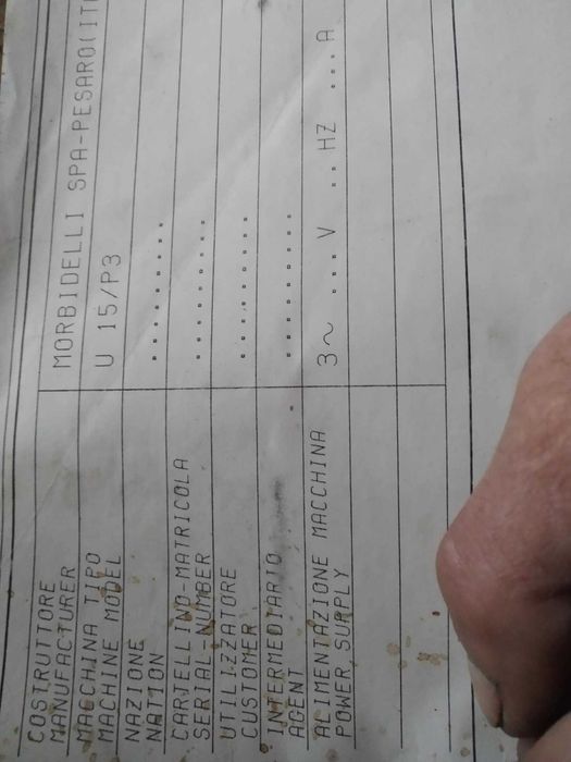 Morbidelli U15 CNC – przemysłowe | Colombo 5,5 kW  do negocjacji