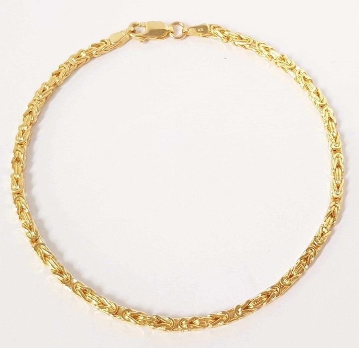 Złota bransoletka splot królewski