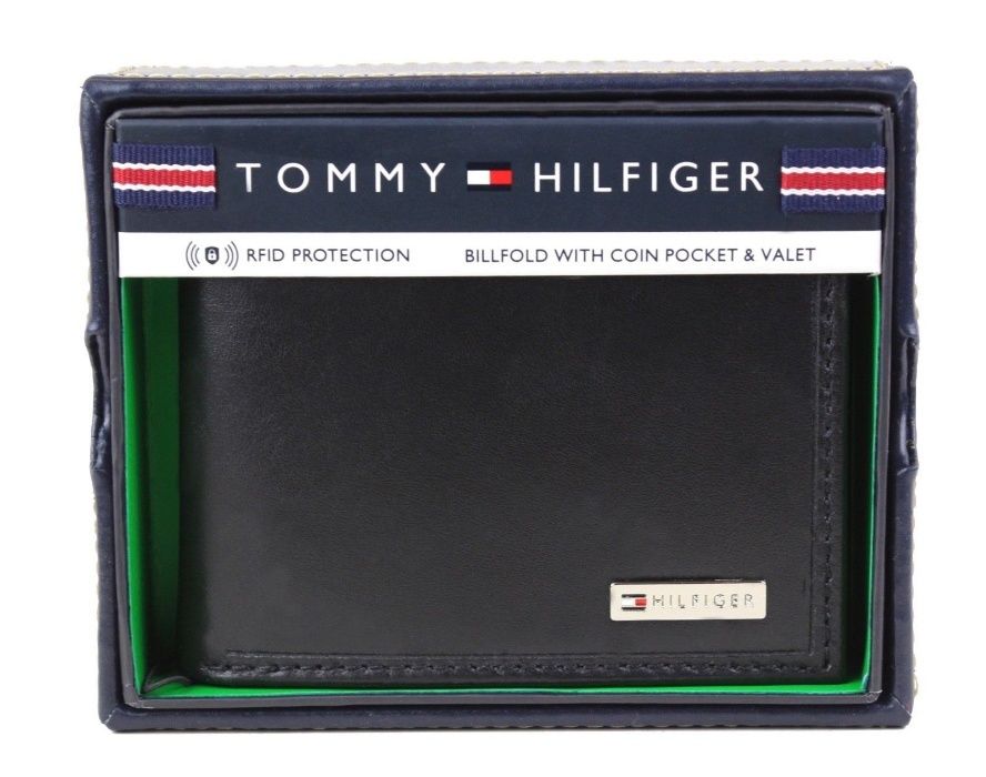 Кошелек TOMMY HILFIGER с отделением для мелочи. с RFID-защитой. Оригин