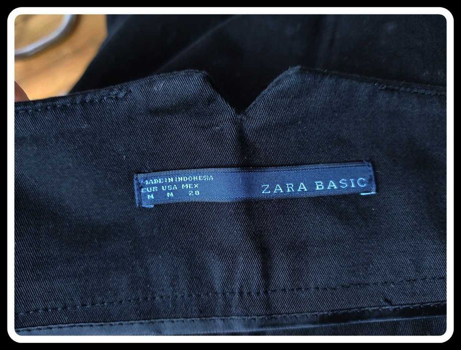 Czarna spódnica ZARA BASIC 40 L z kieszeniami