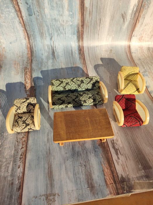Zestaw Mebli dla Lalek Vintage lata 50/60/70 UNIKAT - design