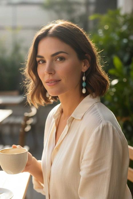 Ręcznie Robione Kolczyki z Żywicy – Błękit i Perłowy Blask