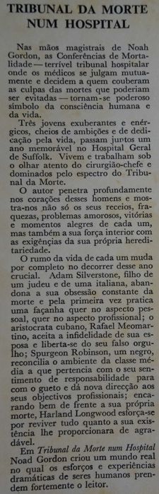 Tribunal da Morte Num Hospital de Noah Gordon