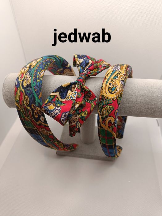 Opaska jedwabna do włosów mama córka handmade