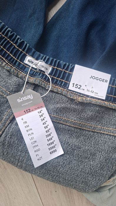 Jeansy jogger nowe 152 ocieplane