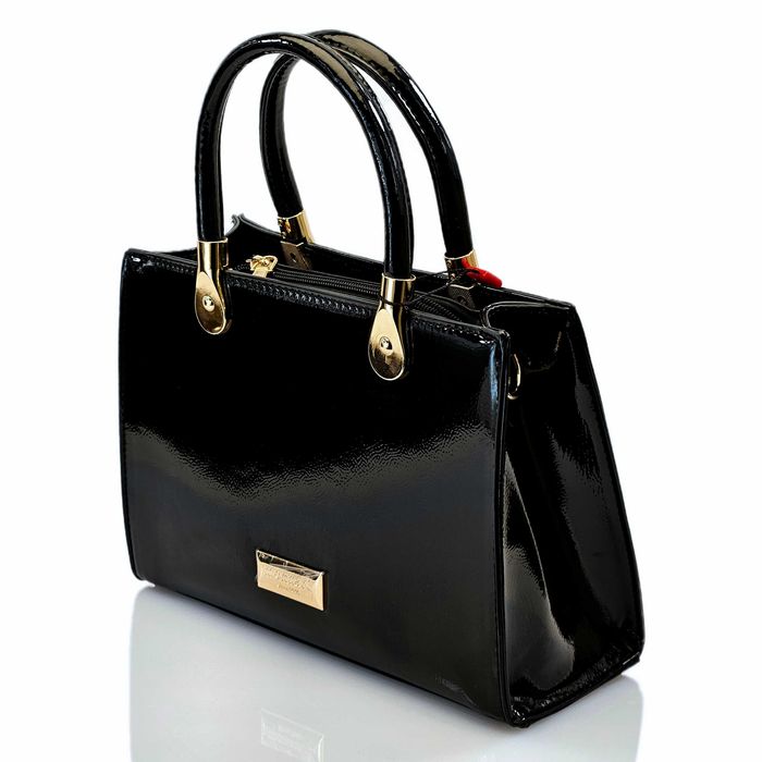 Torebka Damska MONNARI Czarna Klasyczna Kuferek Na Ramię Skóra Eko