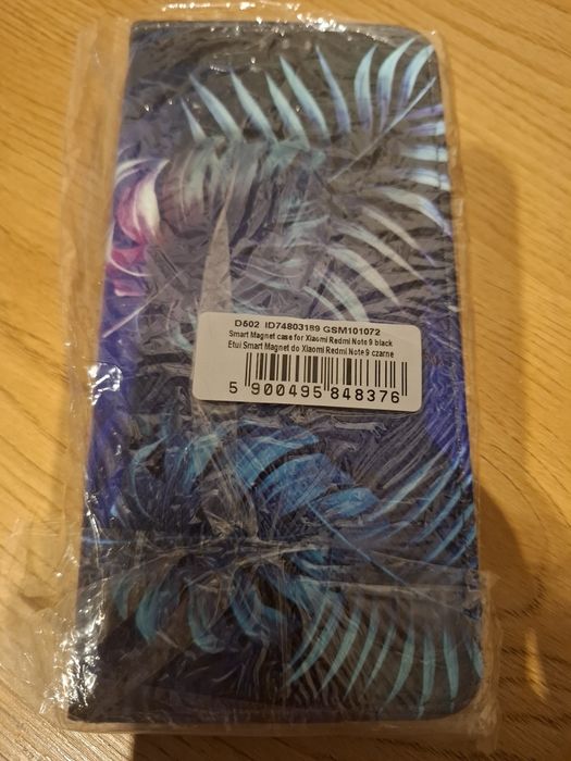 Etui Xiaomi Redmi Note 9 czarne magnetyczne z klapką plus szkło hartowane