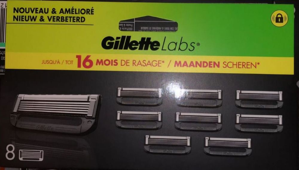 Gillette серія Labs, леза для гоління упаковка 8 картриджів. Оригінал