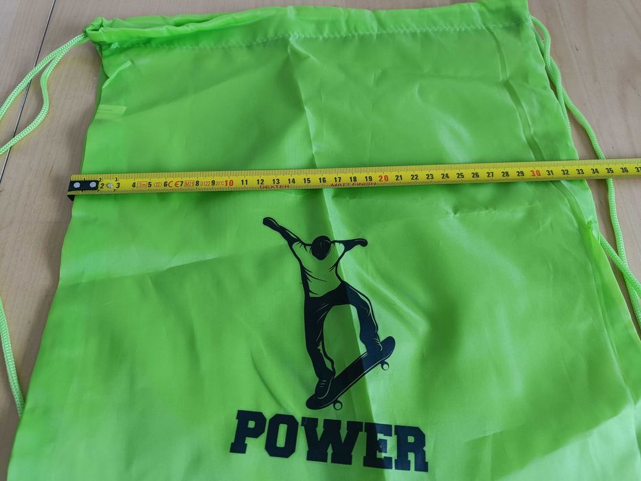 Workoplecak stylon zielony z nadrukiem Power