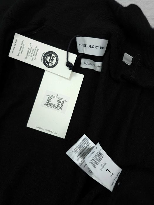 THESE GLORY DAYS T Bertil Zip Cardigan 100% Merino Wool Męska Bluza L