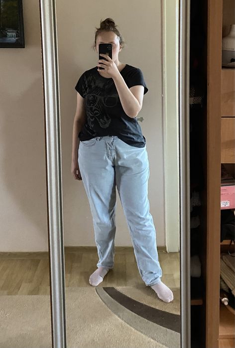 Джинси батал жіночі голубі 3ХЛ 4ХЛ на бедра 130 прямі mom мом