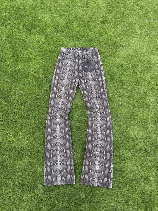 Roberto Cavalli calças flare estampado python