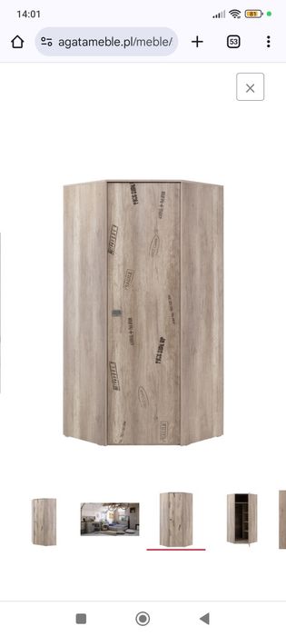 Szafa narożna 90x90x200