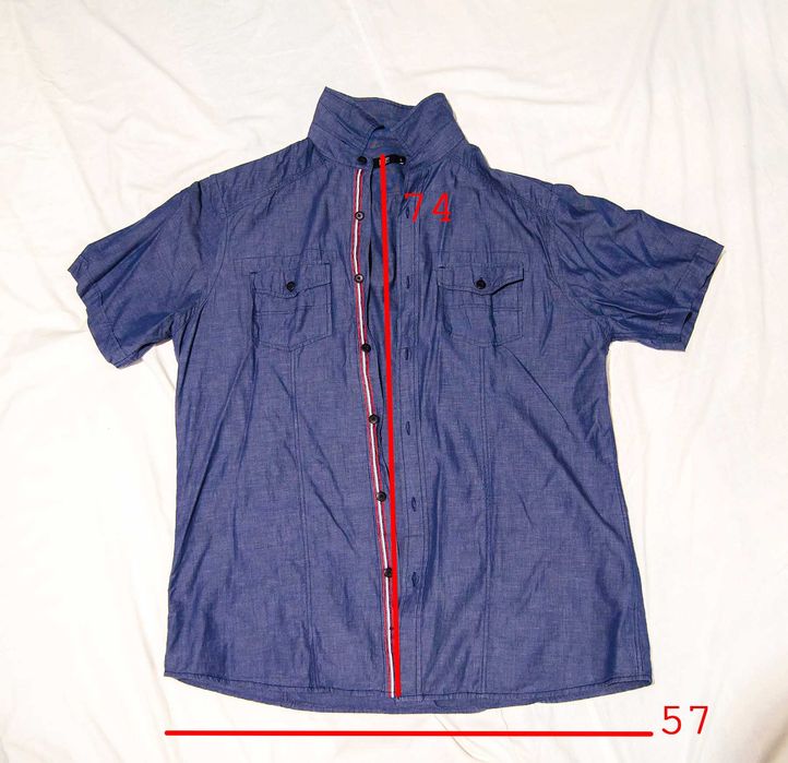 Мужская брендовая рубашка с коротким рукавом F&F размер L ОЛХ ДОСТАВКА