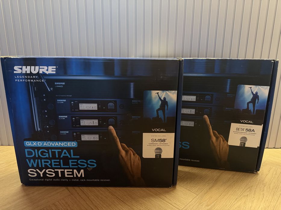 Shure GLX-D mikrofony bezprzedowodowe mikrofon  – SM58 / Beta 58A rack