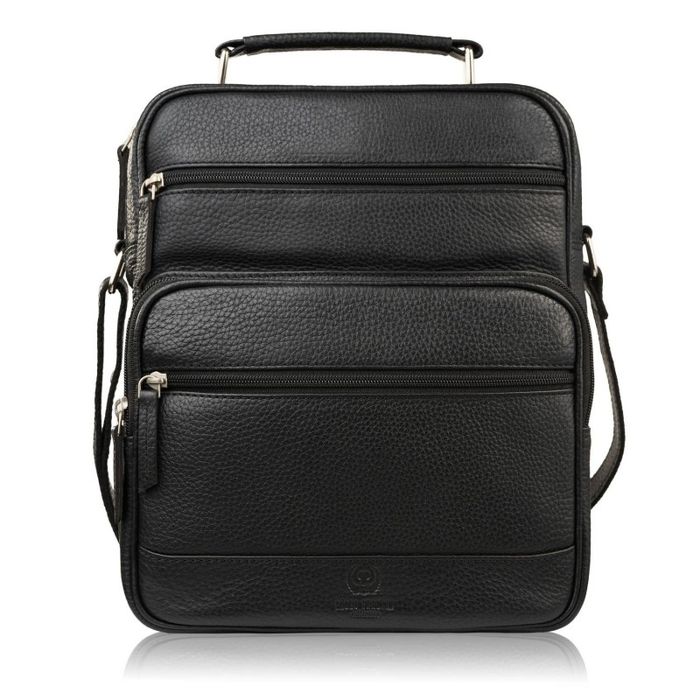 torba męska na ramię listonoszka skórzana czarna d