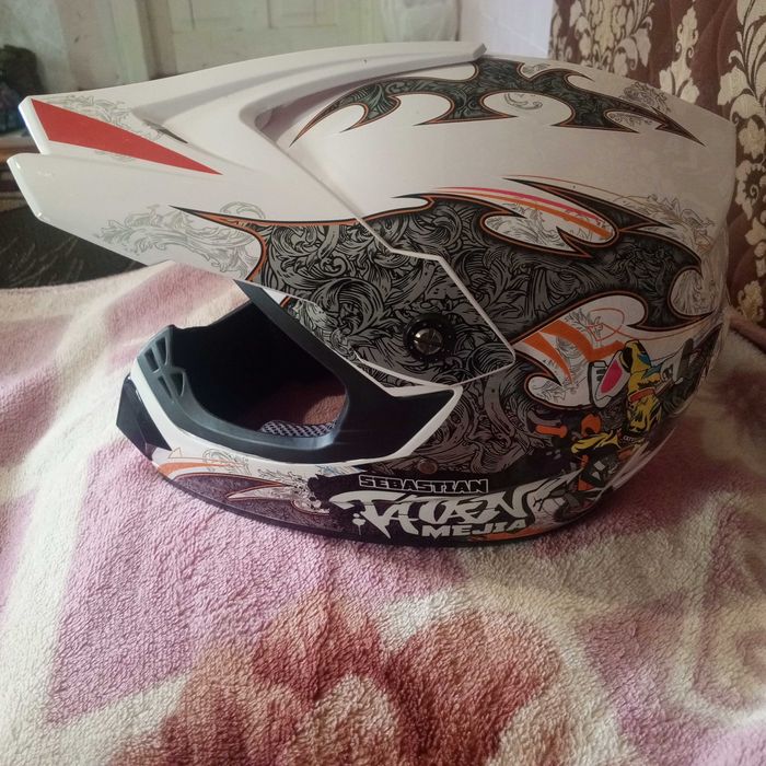 Мотошолом Эндуро Pit Bike Fatan GLOSS White