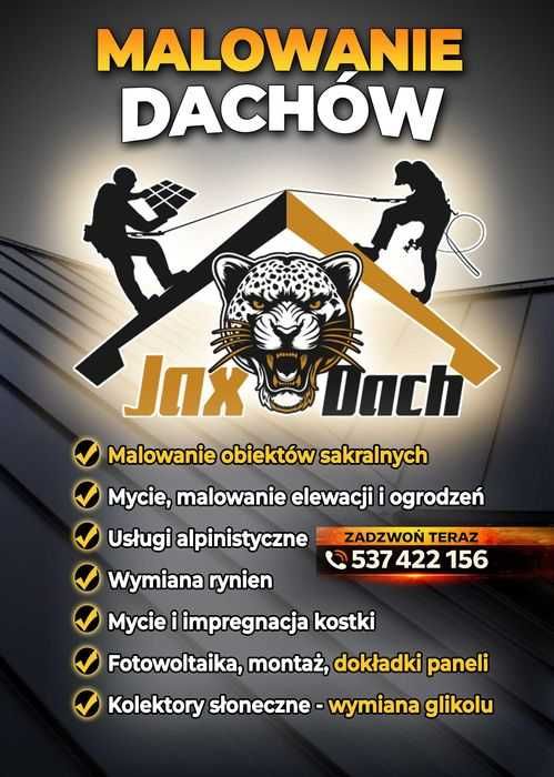 Malowanie  Dachów obiektów sakralnych elewacji ogrodzeń  ,mycie kostki