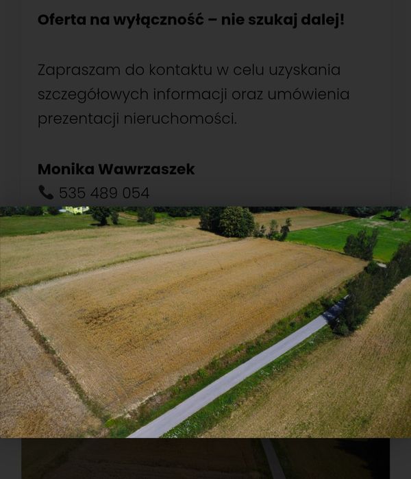 Na sprzedaż Działka budowlana 52 A + projekt domu