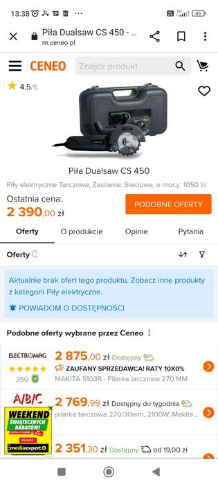 Pilarka dwutarczowa DualSaw CS450