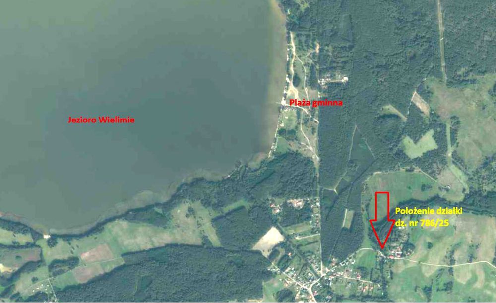 Duża działka budowlana 1861m2. Jezioro, las. Gwda Wielka.
