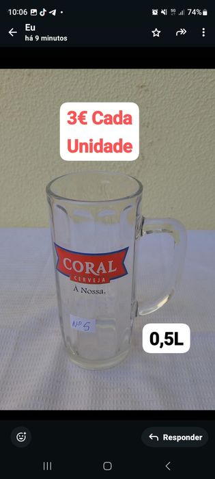 Canecas de cerveja marca Coral