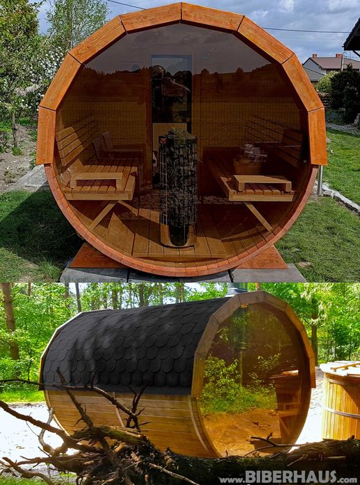 SAUNA Ogrodowa 250 cm + OKNO 100% + GRATIS BECZKA 500L + Akcesoria