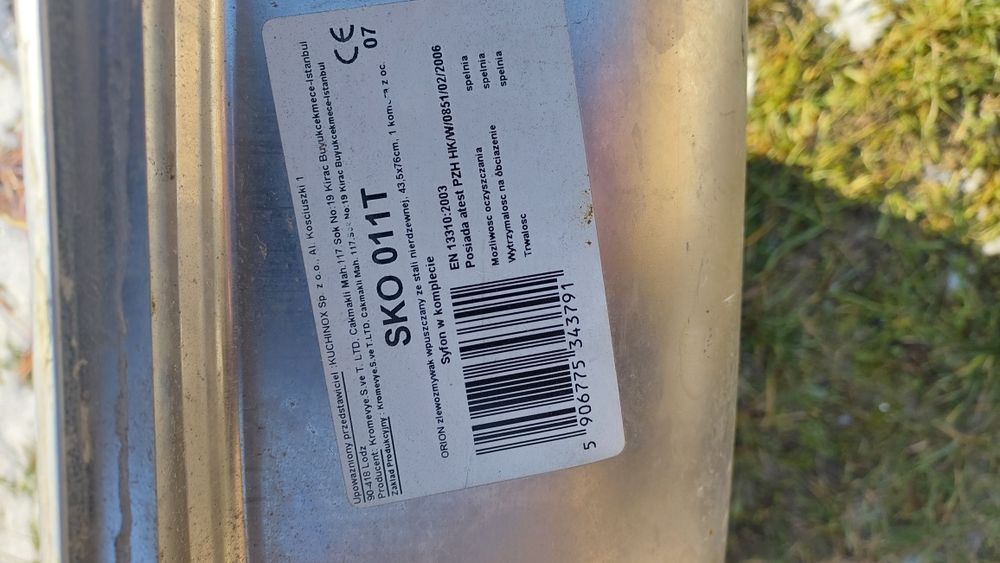 Zlewozmywak jednokomorowy zlew
