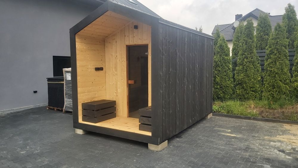 JuliaSpa Sauna zewnętrzna ogrodowa stodoła -dostępna od ręki sauny balie Jastków