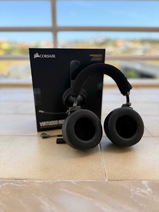 Headset Gaming Corsair Virtuoso RGB Wireless Carbon (Almofadas Novas + Extras)