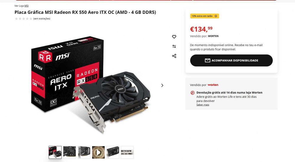 Radeon™ RX 550 AERO ITX 4G OC