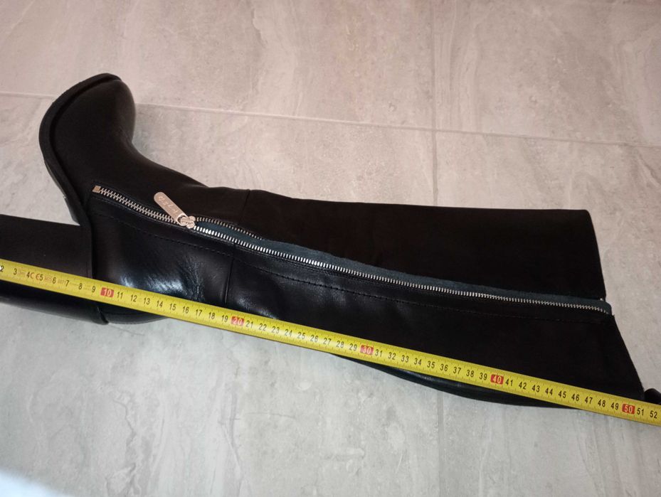 R. 38 Tommy Hilfiger Kozaki na słupku Zip High Heels Langboot