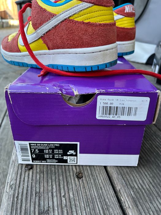 Nike Dunk SB LOW Simpson rozmiar 40,5