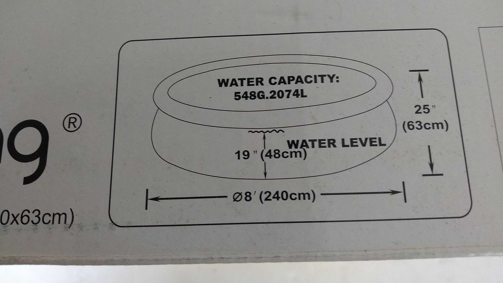 Piscina insuflávell autoportante, como NOVA!
