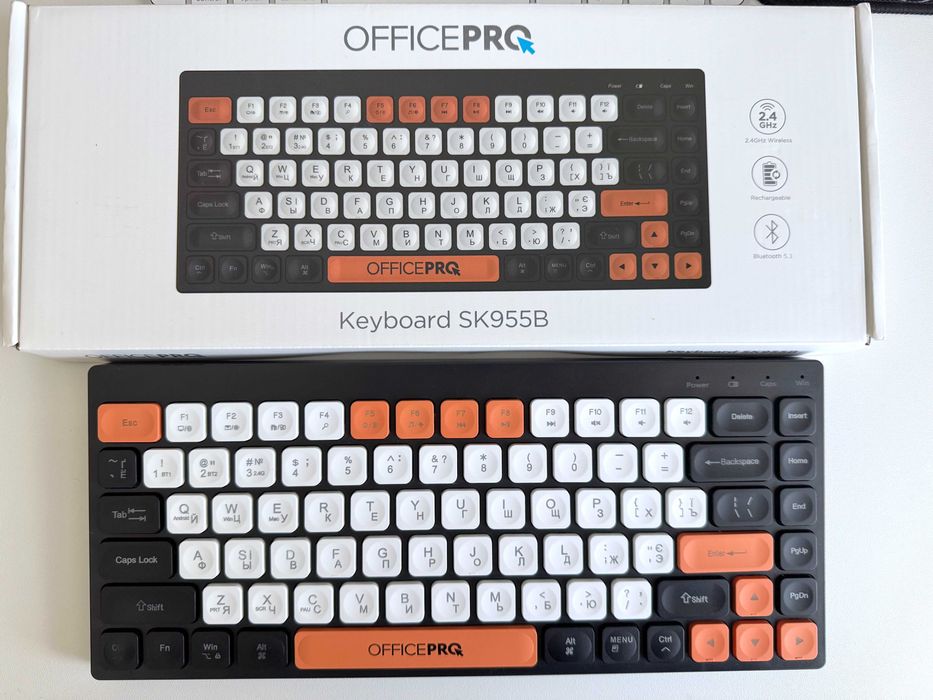 Клавіатура бездротова OfficePro SK955B Wireless/Bluetooth Black