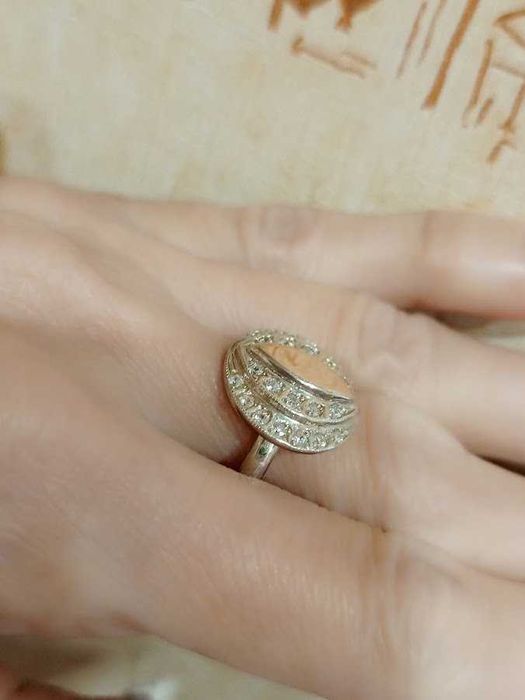Серьги + кольцо, серебро 925 + золото 375, с золотыми пластинами