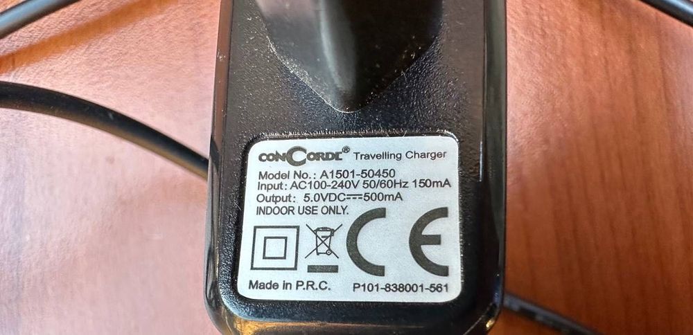 Мережевий зарядний пристрій ConCordi micro usb