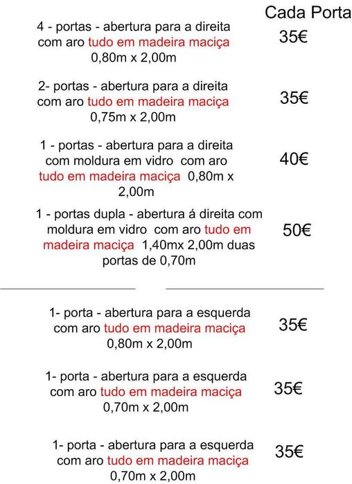 Portas em madeira maciça