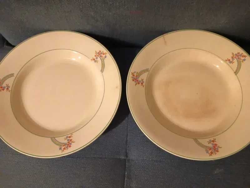 Conjunto de cerâmica / loiça: 2 pratos antigos	e raros - Lusítânia- Coimbra	Vintage*