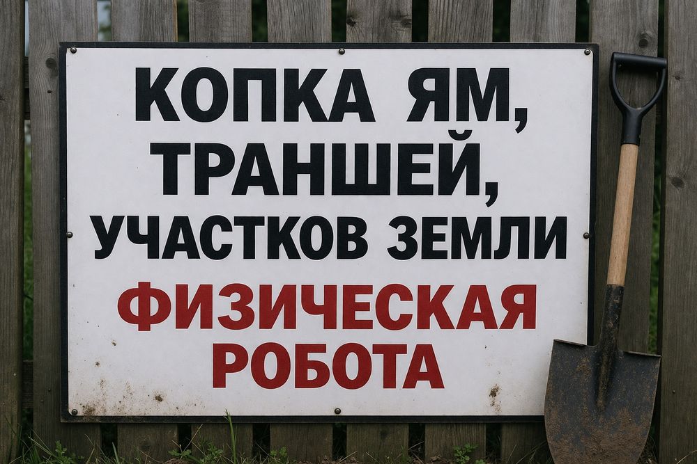 Копка ям траншей участков земли