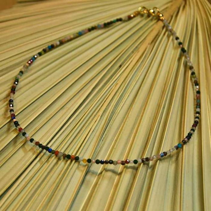 Naszyjnik/czoker z mix kamieni naturalnych 2 mm