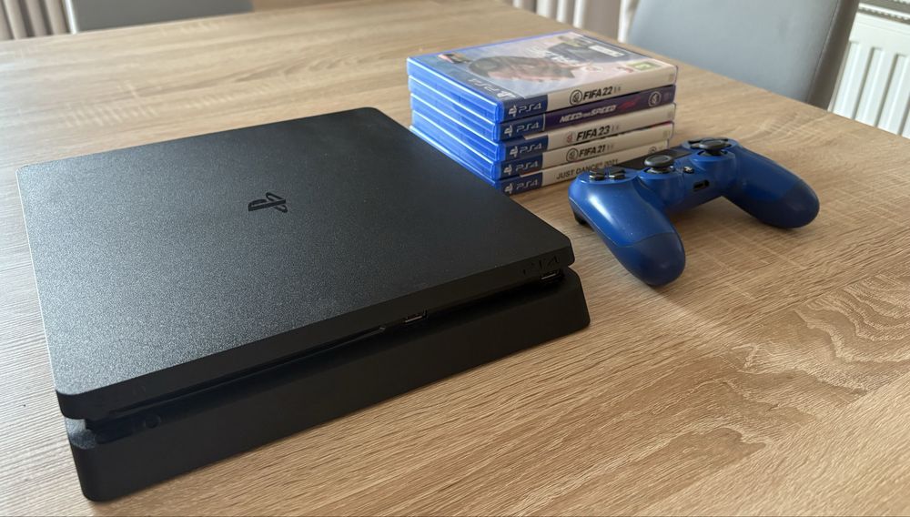 Konsola SONY PS4 Slim 1 TB - Bezprzewodowy Kontroler Niebieski